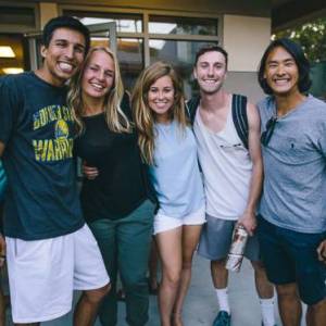 Cal Poly students in front of Front Porch