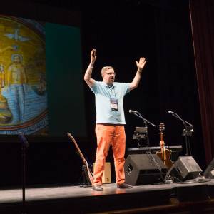 Chip Hardwick speaks on pointing out what you see Jesus doing in others at the Presbyterian Youth Triennium. (Photo by Gregg Brekke)