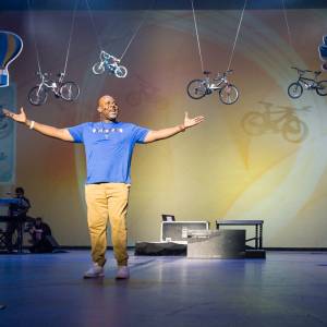 Perryn Rice preaches at the closing worship service of the Presbyterian Youth Triennium. (Photo by Gregg Brekke)