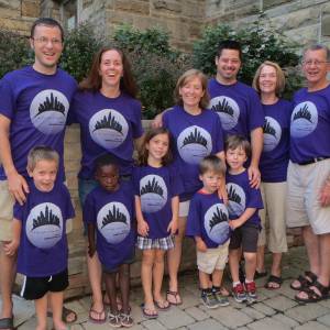 Don and Ginny Dawson (right) and family at the 111th New Wilmington Mission Conference, July 2016. (Photo by Kristi Rice)