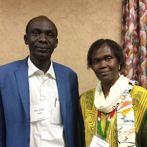 The Rev. Deng Gach and Elizabeth Aluk Andrea, speakers at the 2016 Presbyterian Sudan/South Sudan Mission Network gathering in Louisville. (Photo by Gregg Brekke)