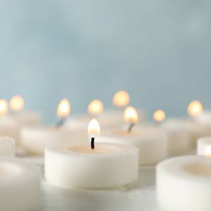 Lit white candles