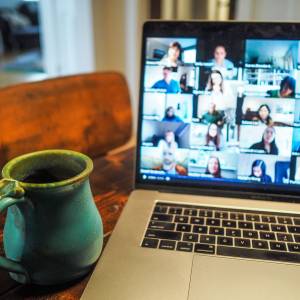 Photo of church members gathering remotely