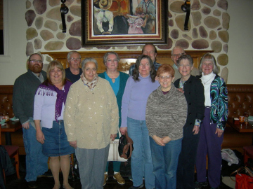 A photograph with congregation members at First Presbyterian Church in Phoenix, PA.