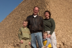 Dustin, Sherri, Clayton, and Christopher during their early days in Egypt (2005)