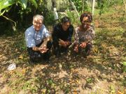 John McCall and the Ambassdor from St. Kitts and Nevis with Pastor Sai in his Passion Fruit Orchard