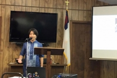 Cathy Chang speaks at First Presbyterian Church in Henderson, Texas. (Photo provided)