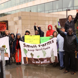 protest at Gates Foundation