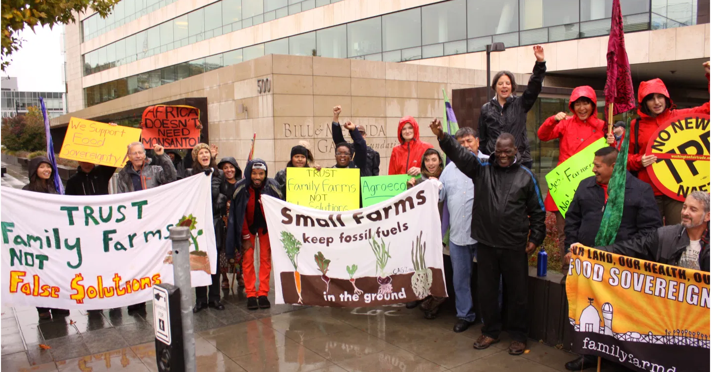 protest at Gates Foundation