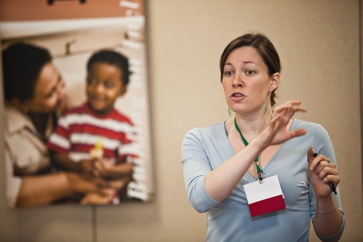 Steph Larsen leading a workshop