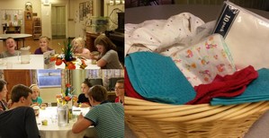 Children at tables (L); Gift of the Heart Kit (R)